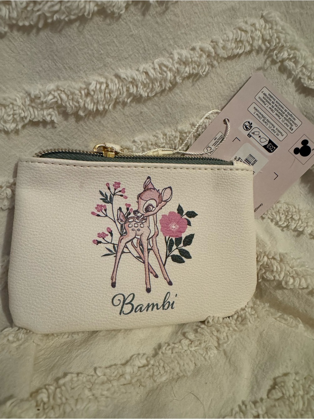 Primark Disney Bambi Cream Floral Zip Coin Purse
